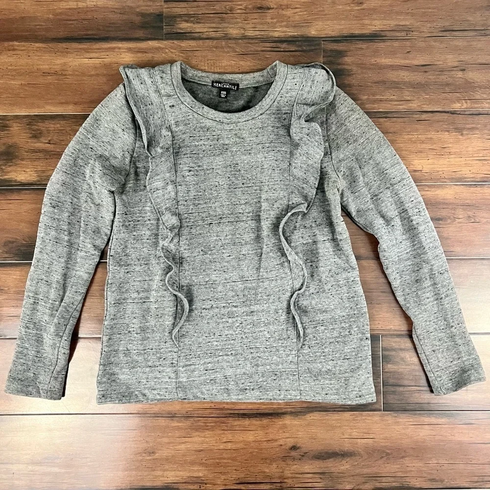 J. Crew Mercantile Ruffle Trim Crewneck Sweatshirt Sweater - Size XS